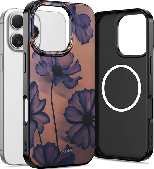 Husa MagSafe pentru Apple iPhone 16 Pro Max, Tech-Protect, Lamano Velvet Night, Neagra