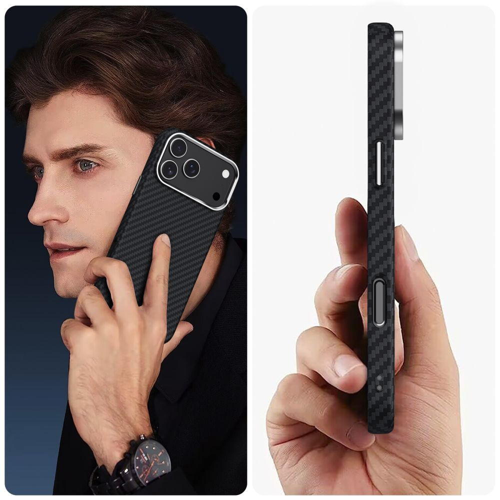 Husa MagSafe pentru Apple iPhone 17 Pro Max, Tech-Protect, Ion Carbon, Neagra