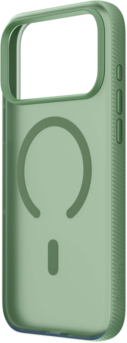 Husa MagSafe pentru Apple iPhone 17 Pro, Belkin, SheerForce Grip, Verde MSA035hqSE