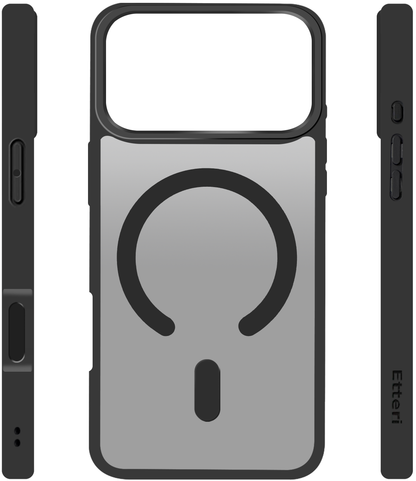 Husa MagSafe pentru Apple iPhone 18 Pro / 17 Pro, Etteri, Matt Mag, Neagra