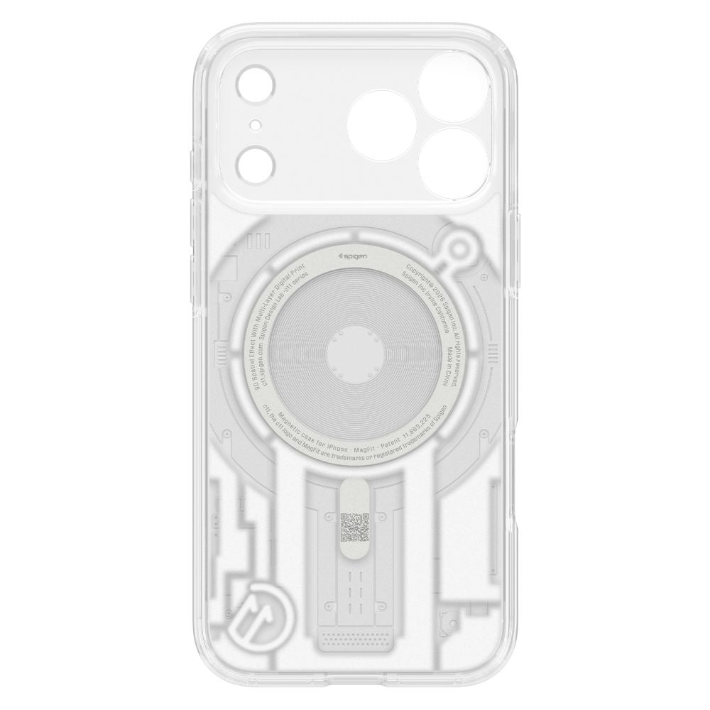 Husa MagSafe pentru Apple iPhone 18 Pro / 17 Pro, Spigen, C11 Ultra Hybrid MagFit Element, Alba ACS12308