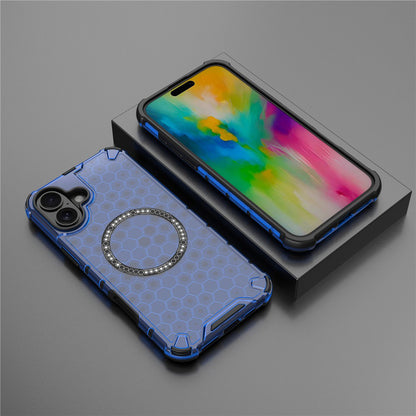 Husa MagSafe pentru Apple iPhone 16, Techsuit, HoneyComb Shield, Albastra
