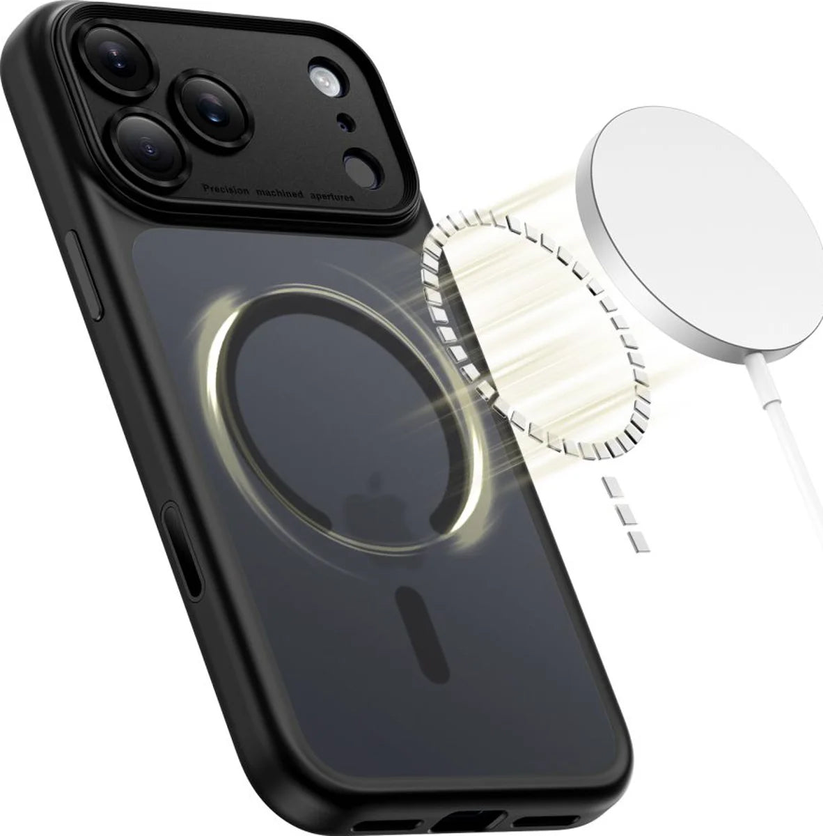 Husa MagSafe pentru Apple iPhone 17 Pro Max, Tech-Protect, MagPeak, Neagra Mata