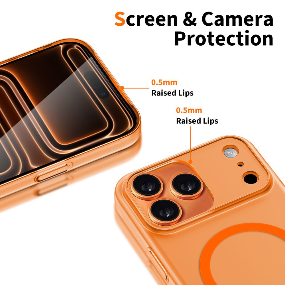 Husa MagSafe pentru Apple iPhone 17 Pro, Tech-Protect, MagSlim, Portocalie Mata