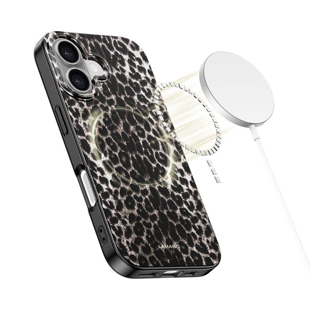 Husa MagSafe pentru Apple iPhone 17, Tech-Protect, Lamano Leopard, Neagra