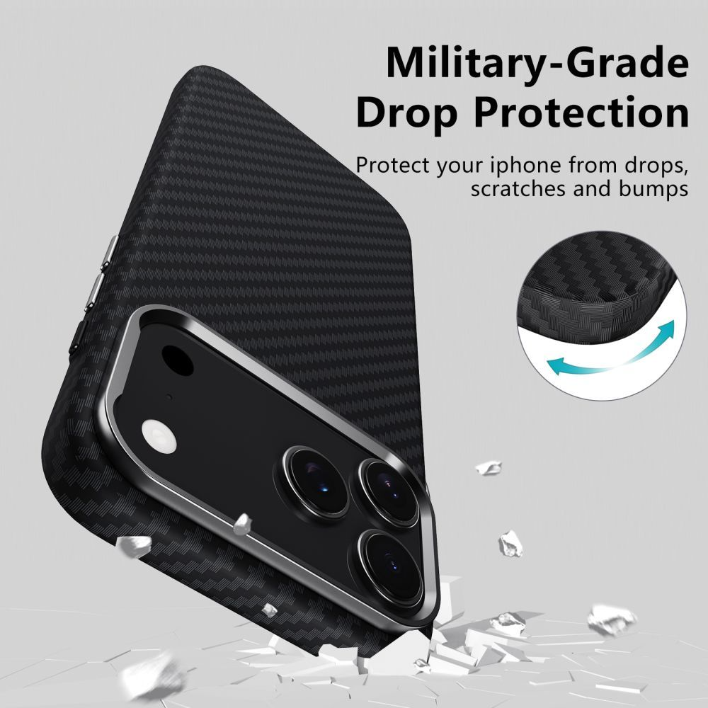 Husa MagSafe pentru Apple iPhone 17 Pro Max, Tech-Protect, Ion Carbon, Neagra