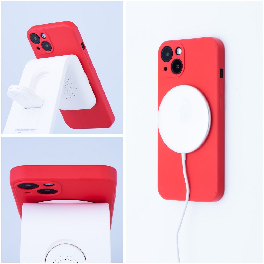 Husa MagSafe pentru Apple iPhone 17e / 16e, OEM, Silicone Mag, Rosie