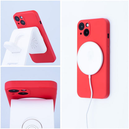 Husa MagSafe pentru Apple iPhone 17e / 16e, OEM, Silicone Mag, Rosie