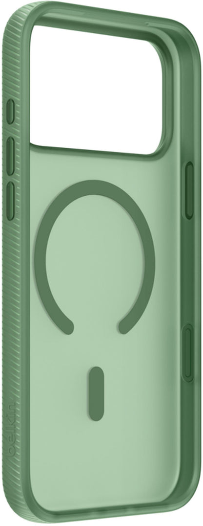 Husa MagSafe pentru Apple iPhone 17 Pro, Belkin, SheerForce Grip, Verde MSA035hqSE