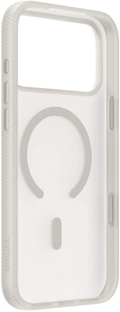 Husa MagSafe pentru Apple iPhone 17 Pro Max, Belkin, SheerForce Grip, Bej MSA036hqSA