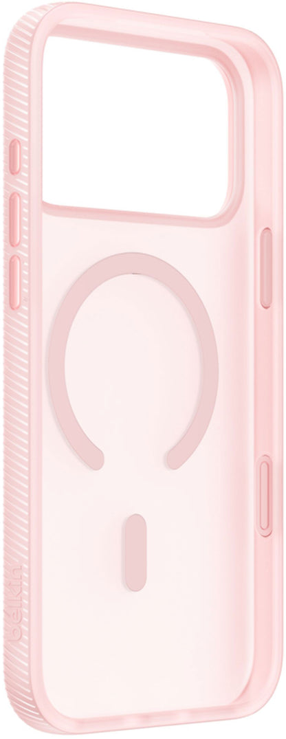 Husa MagSafe pentru Apple iPhone 17 Pro Max, Belkin, SheerForce Grip, Roz MSA036hqPK