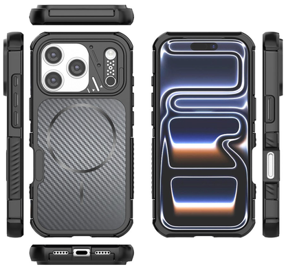Husa MagSafe pentru Apple iPhone 18 Pro Max / 17 Pro Max, OEM, Carbon and Corner Protection, Neagra