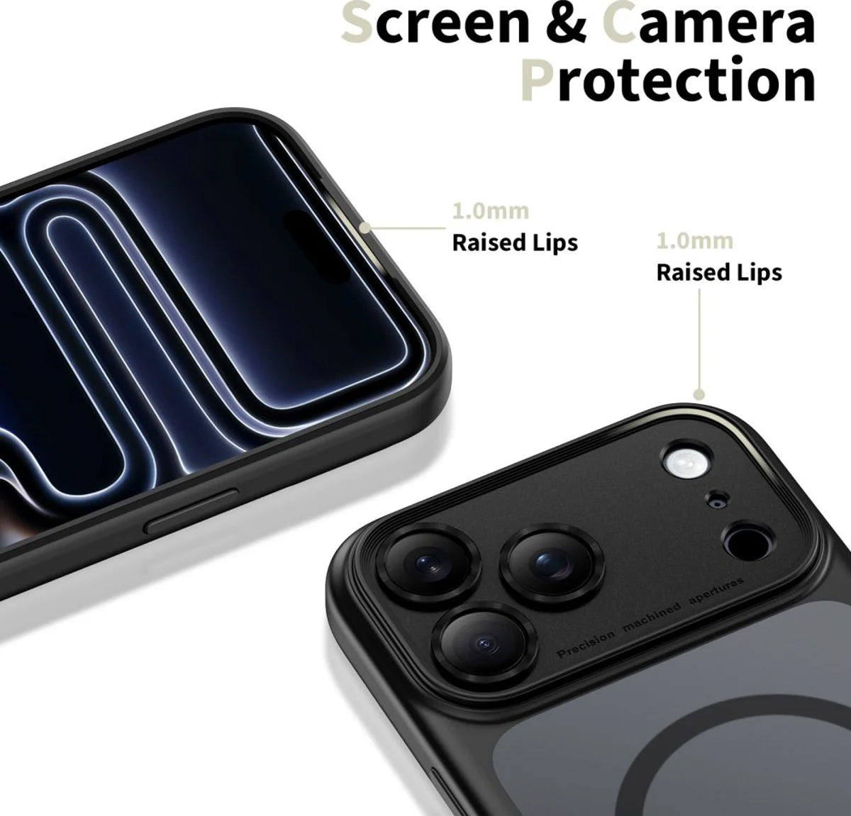 Husa MagSafe pentru Apple iPhone 17 Pro, Tech-Protect, MagPeak, Neagra Mata