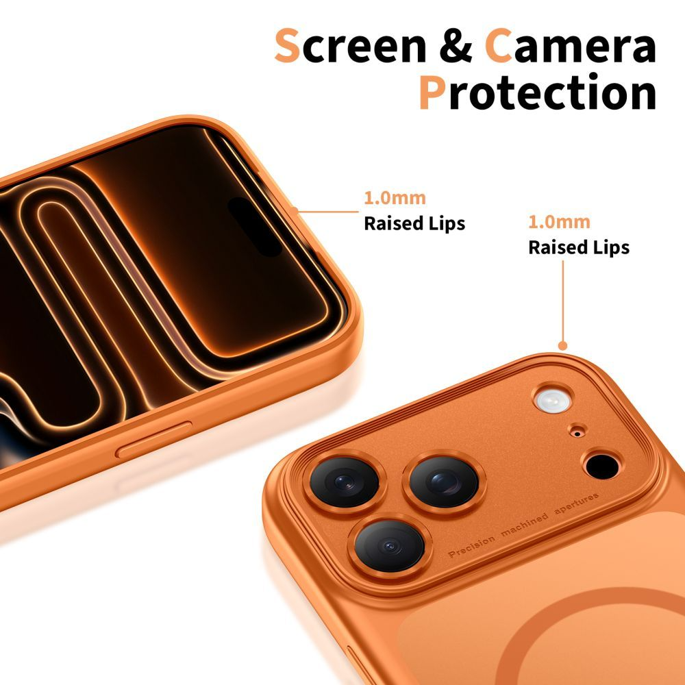 Husa MagSafe pentru Apple iPhone 17 Pro, Tech-Protect, MagPeak, Portocalie Mata