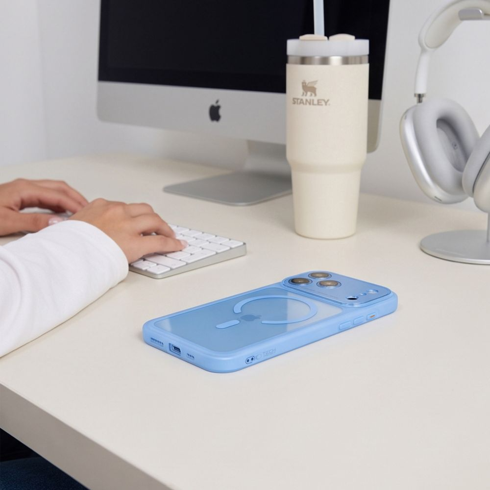 Husa MagSafe pentru Apple iPhone 18 Pro Max / 17 Pro Max, Tech-Protect, MagPeak CC, Bleu