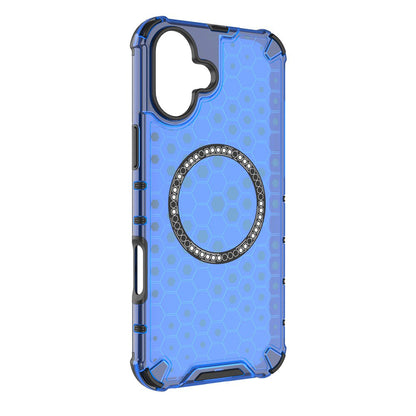 Husa MagSafe pentru Apple iPhone 16, Techsuit, HoneyComb Shield, Albastra