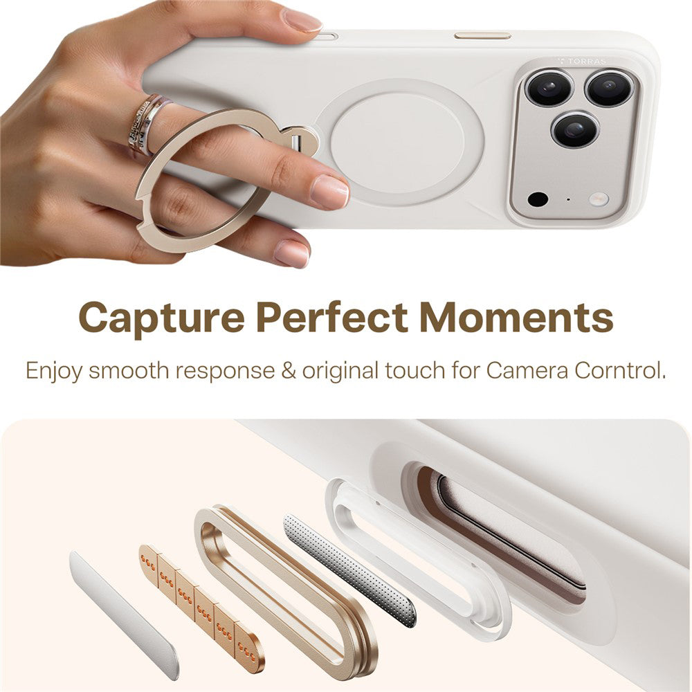 Husa MagSafe pentru Apple iPhone 17 Pro Max, Torras, QPRO Silicone, Alba