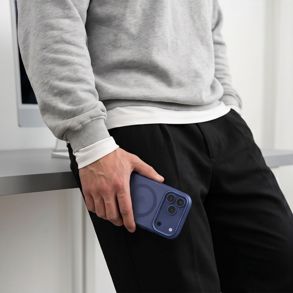 Husa MagSafe pentru Apple iPhone 18 Pro / 17 Pro, Tech-Protect, MagZero, Bleumarin Mata