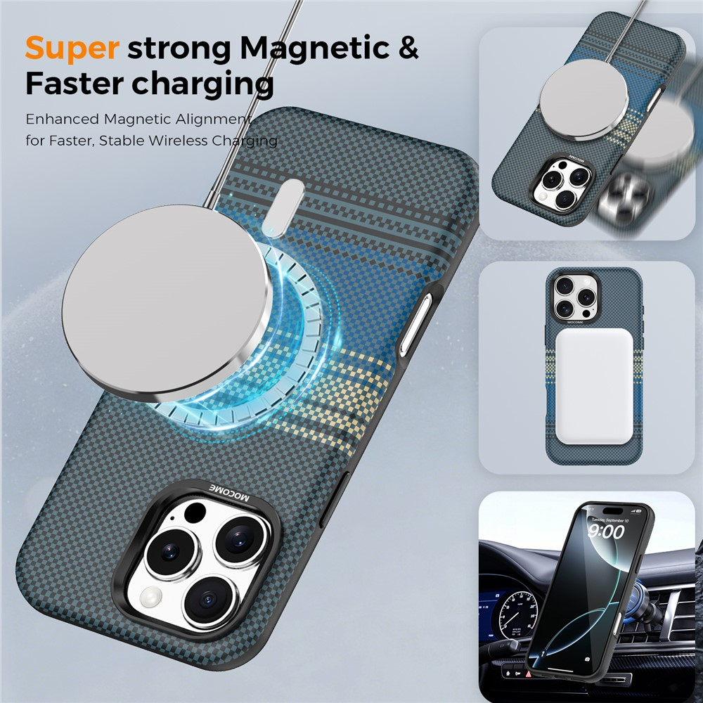Husa MagSafe pentru Apple iPhone 16 Pro Max, OEM, Gradient Rainbow, Bleumarin