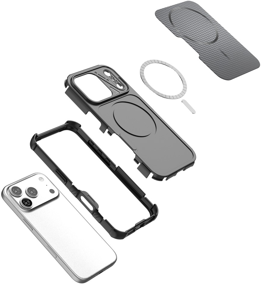 Husa MagSafe pentru Apple iPhone 18 Pro / 17 Pro, OEM, Carbon and Corner Protection, Neagra