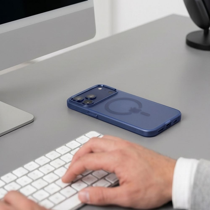 Husa MagSafe pentru Apple iPhone 18 Pro / 17 Pro, Tech-Protect, MagZero, Bleumarin Mata