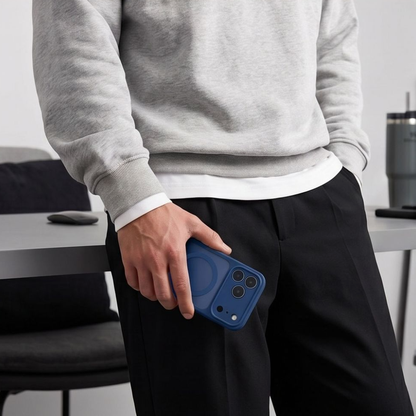 Husa MagSafe pentru Apple iPhone 18 Pro / 17 Pro, Tech-Protect, BasicMag, Bleumarin Mata
