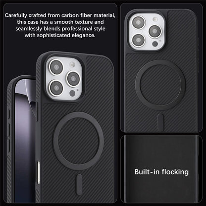 Husa MagSafe pentru Apple iPhone 16 Pro, OEM, Carbon Metal Ring, Neagra