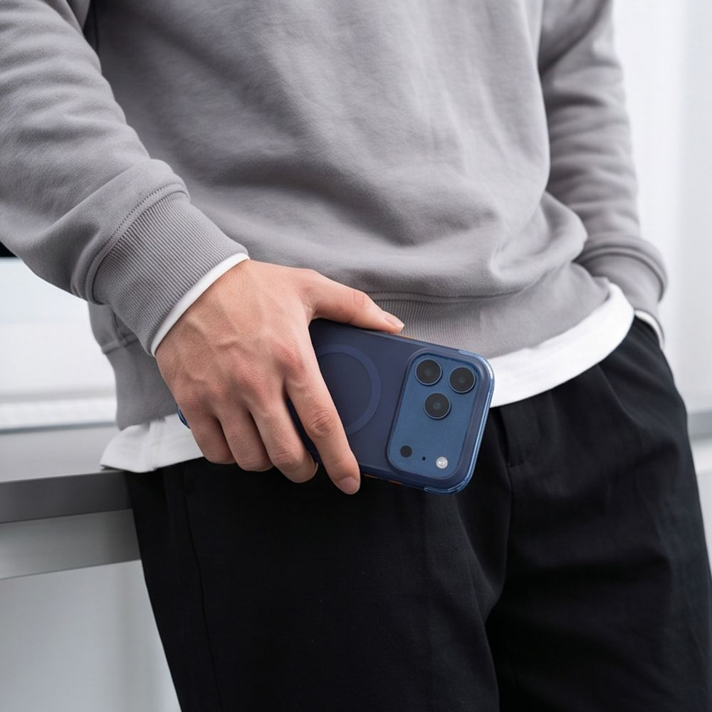 Husa MagSafe pentru Apple iPhone 18 Pro / 17 Pro, Tech-Protect, MagAir CC, Bleumarin Mata