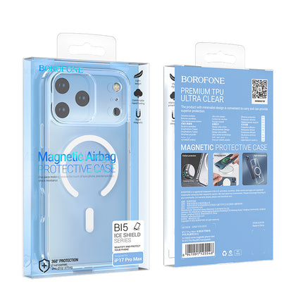 Husa MagSafe pentru Apple iPhone 17 Pro Max, Borofone, BI5 Ice Shield, Transparenta