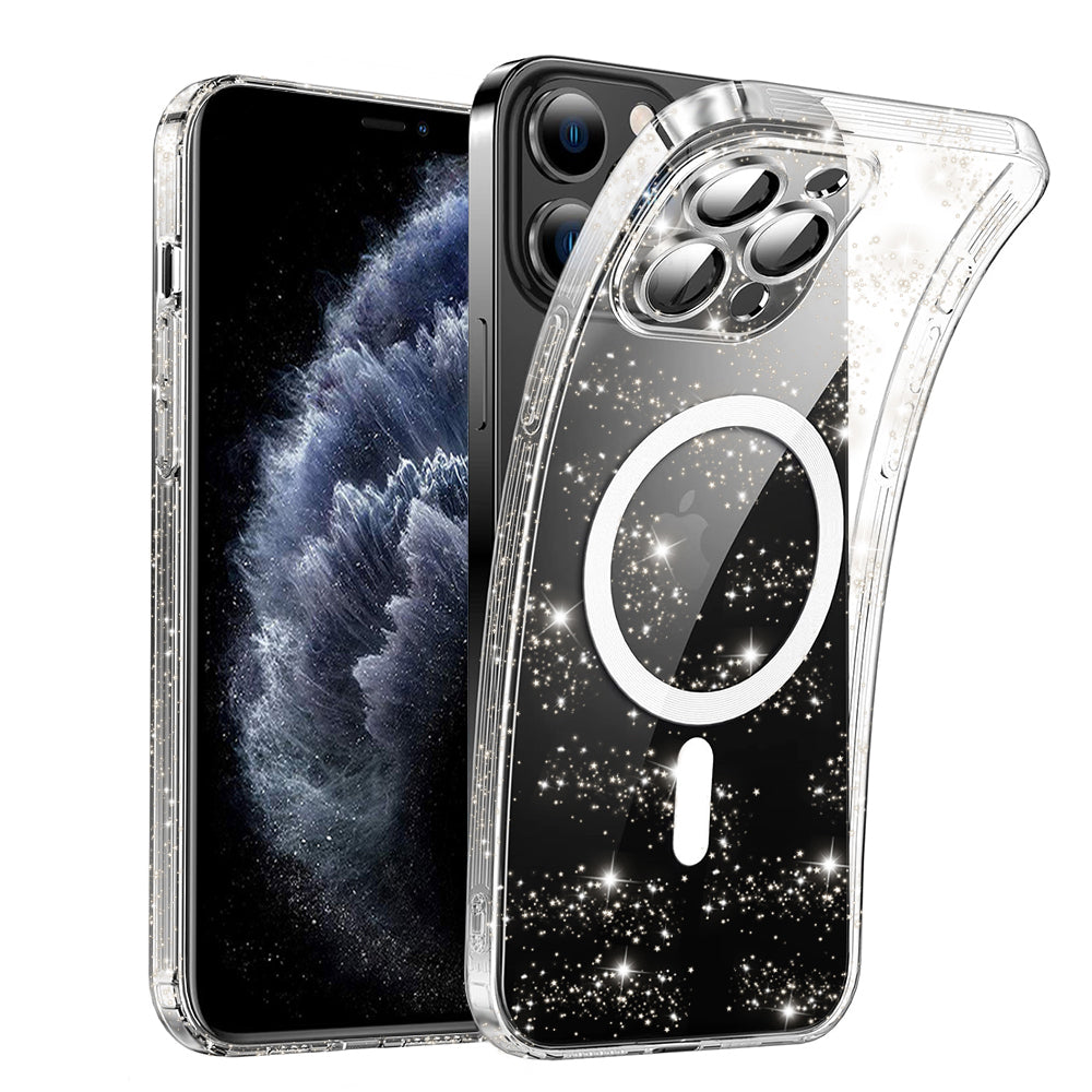 Husa MagSafe pentru Apple iPhone 11 Pro, Techsuit, SparkleSkin, Transparenta