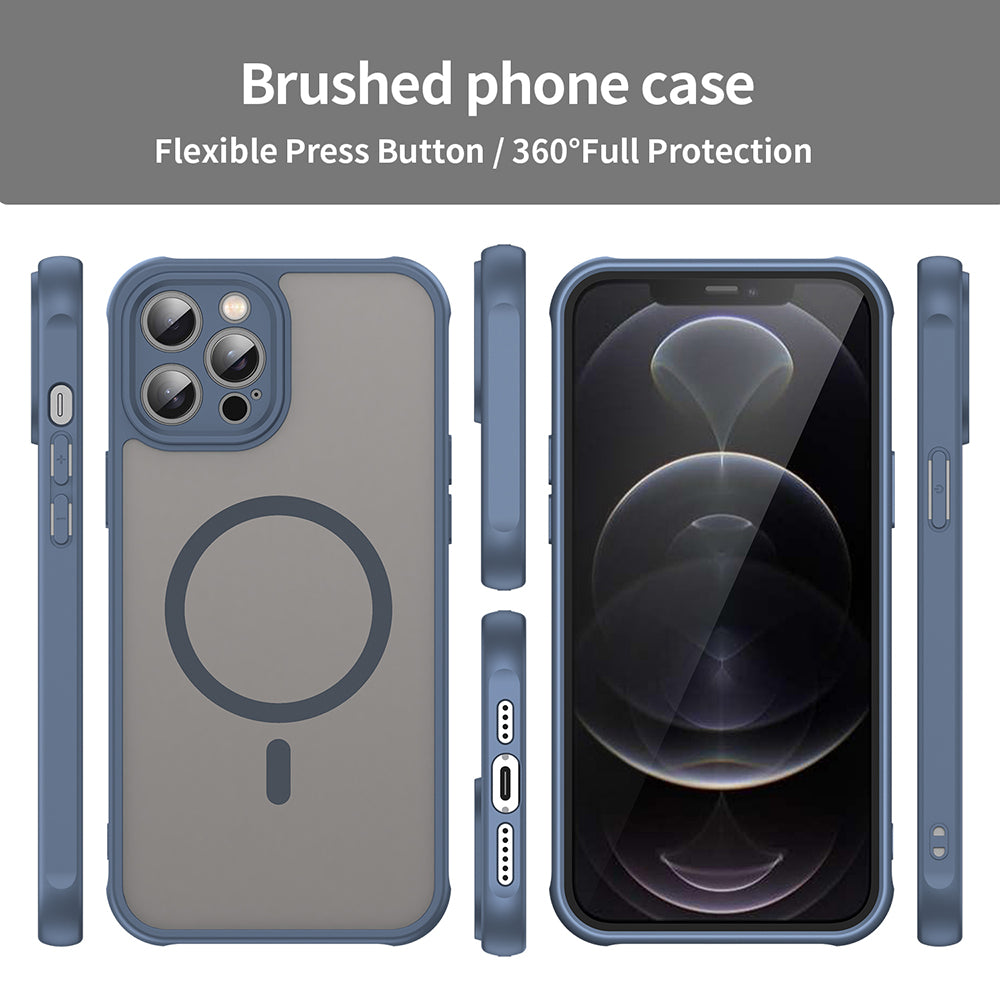 Husa MagSafe pentru Apple iPhone 12 Pro Max, Techsuit, HaloFrost II, Bleumarin