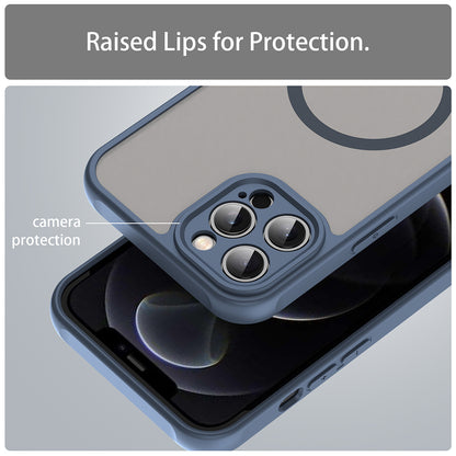 Husa MagSafe pentru Apple iPhone 12 Pro Max, Techsuit, HaloFrost II, Bleumarin
