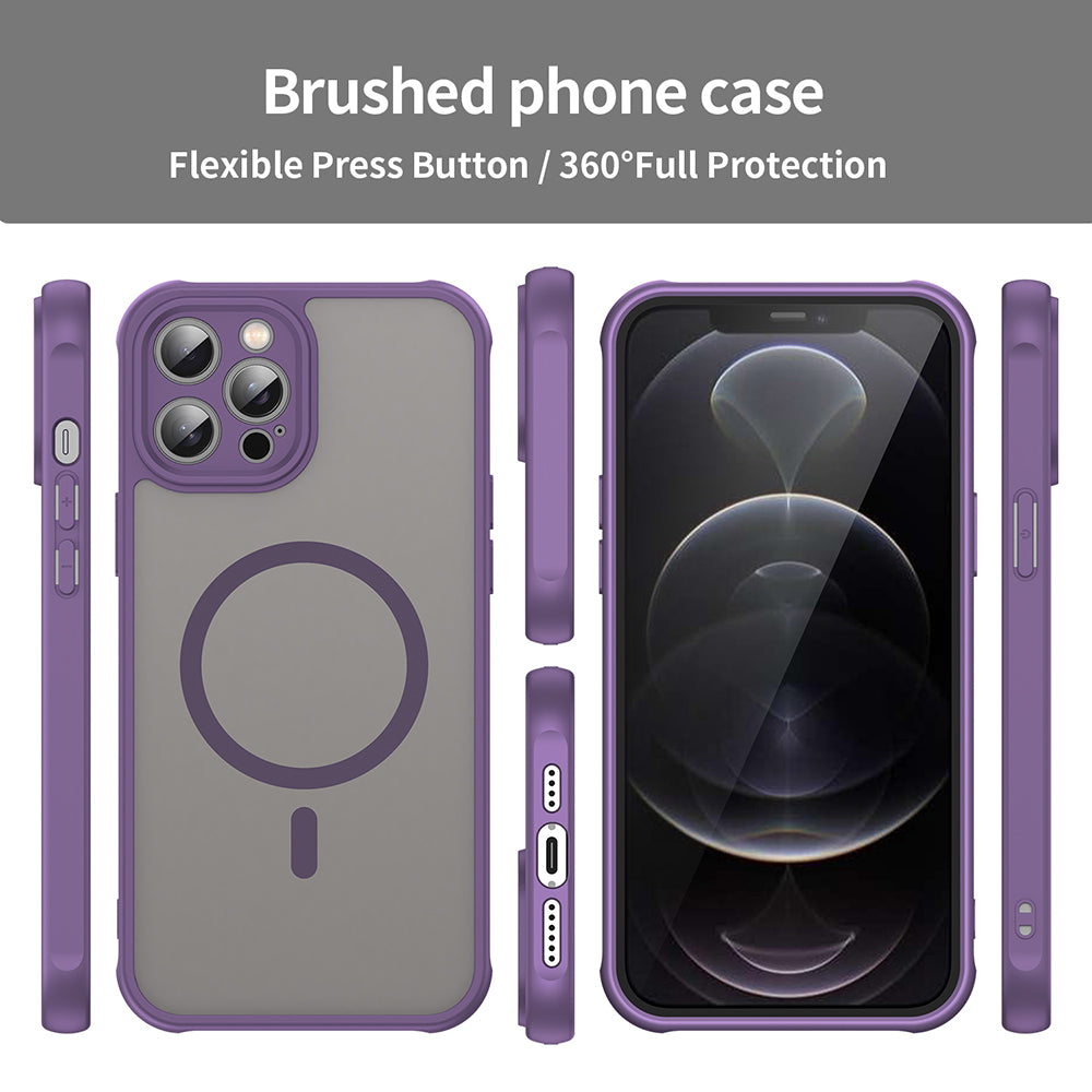 Husa MagSafe pentru Apple iPhone 12 Pro Max, Techsuit, HaloFrost II, Mov