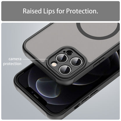 Husa MagSafe pentru Apple iPhone 12 Pro Max, Techsuit, HaloFrost II, Neagra