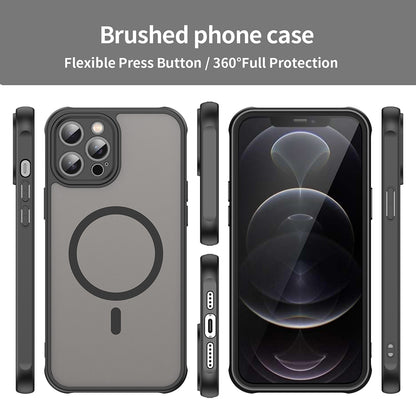 Husa MagSafe pentru Apple iPhone 12 Pro Max, Techsuit, HaloFrost II, Neagra