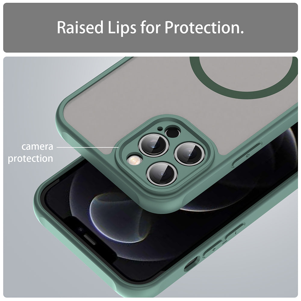 Husa MagSafe pentru Apple iPhone 12 Pro Max, Techsuit, HaloFrost II, Verde