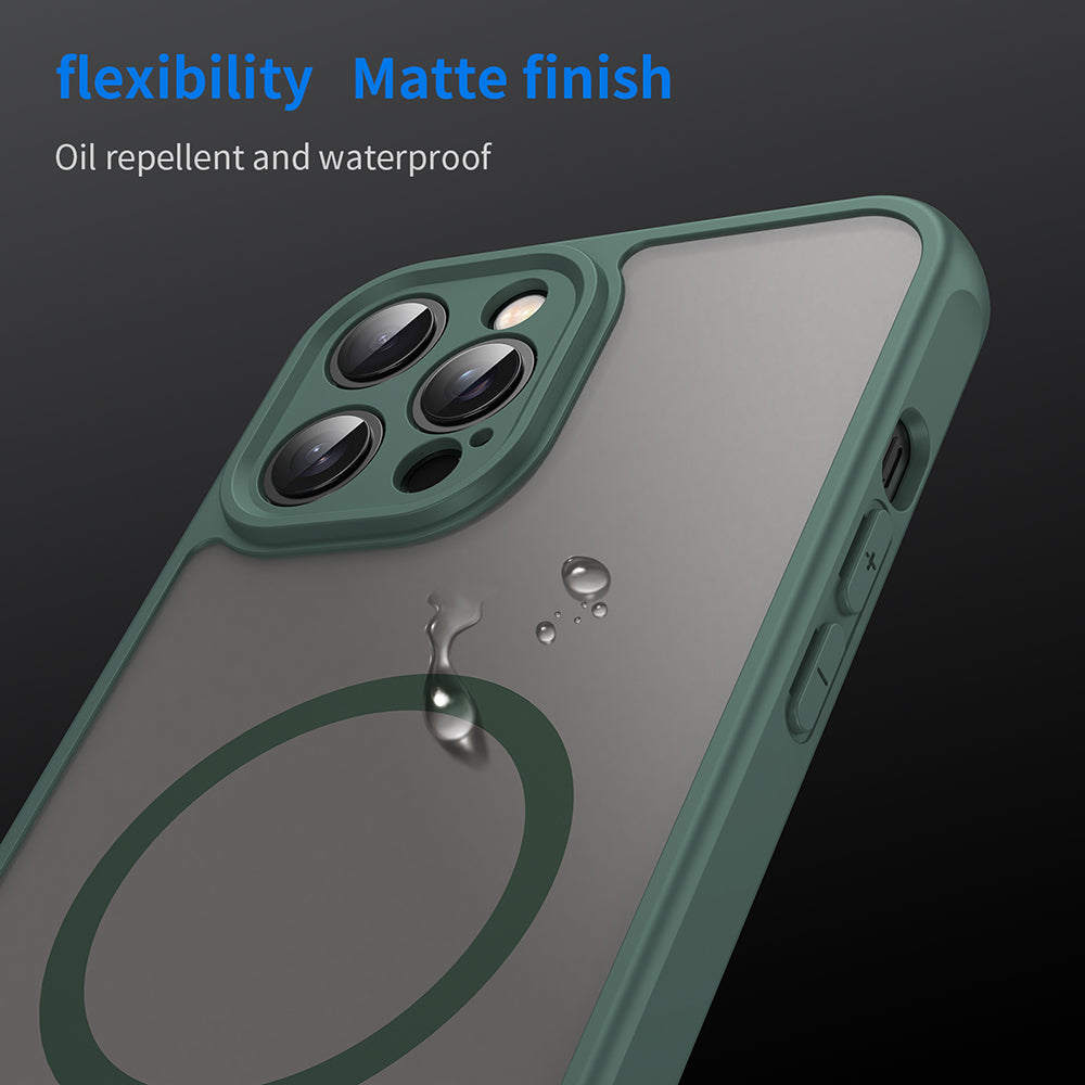 Husa MagSafe pentru Apple iPhone 12 Pro Max, Techsuit, HaloFrost II, Verde