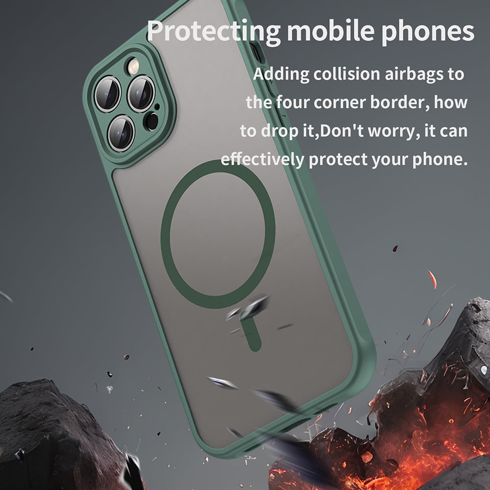 Husa MagSafe pentru Apple iPhone 12 Pro Max, Techsuit, HaloFrost II, Verde