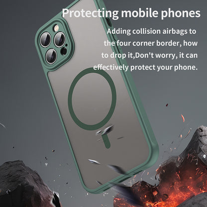 Husa MagSafe pentru Apple iPhone 12 Pro Max, Techsuit, HaloFrost II, Verde