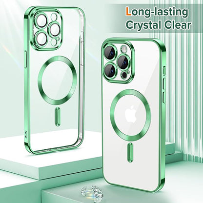 Husa MagSafe pentru Apple iPhone 12 Pro Max, Techsuit, Luxury Crystal, Verde Deschis