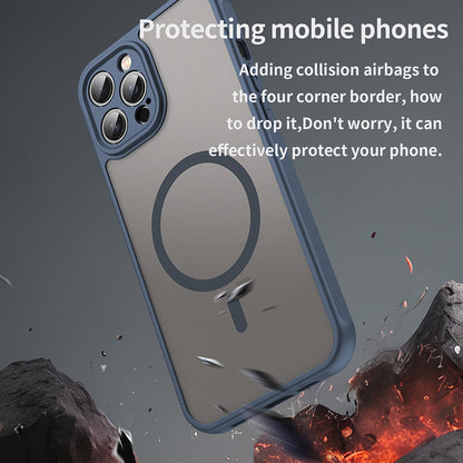 Husa MagSafe pentru Apple iPhone 12 Pro, Techsuit, HaloFrost II, Bleumarin