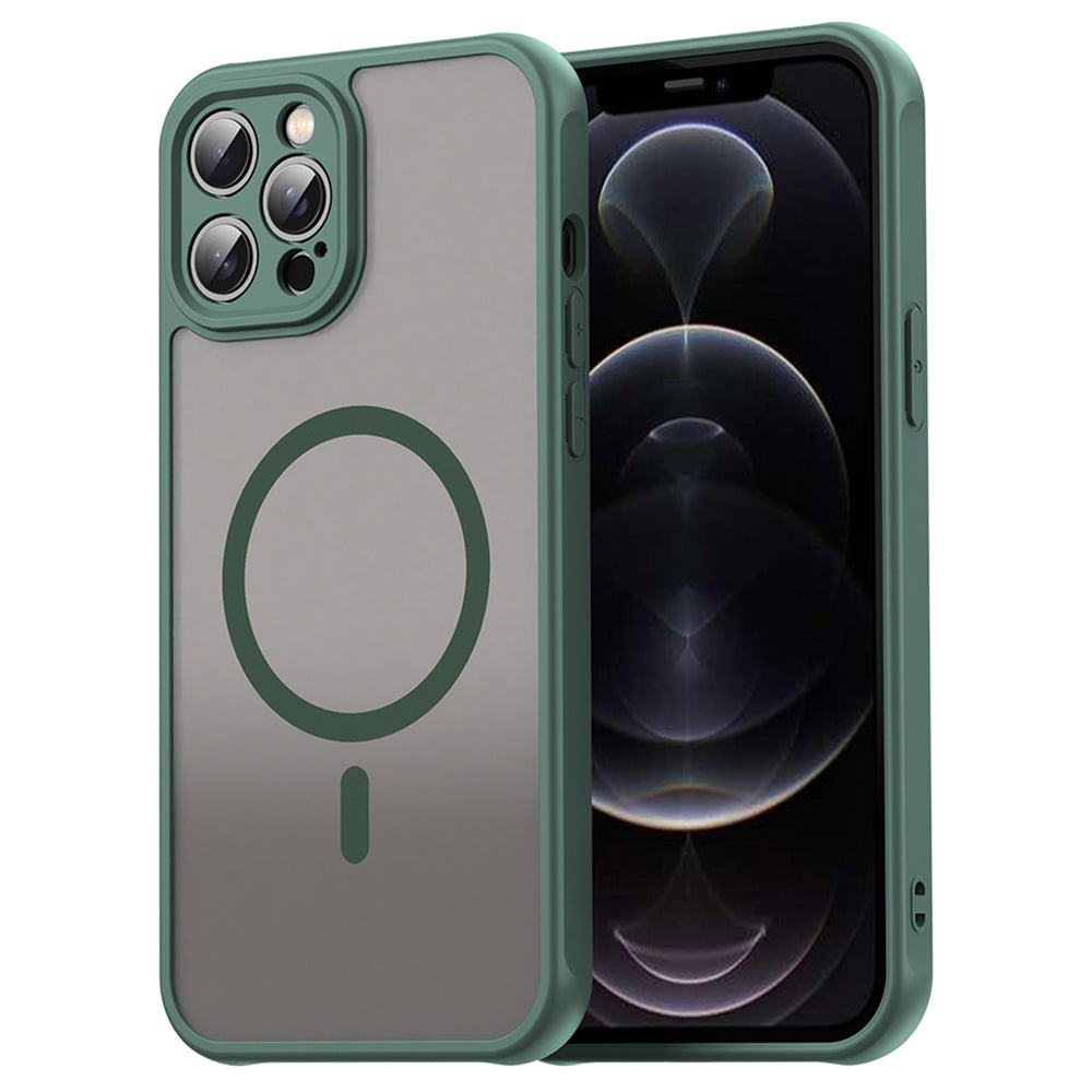 Husa MagSafe pentru Apple iPhone 12 Pro, Techsuit, HaloFrost II, Verde
