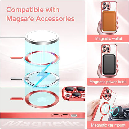 Husa MagSafe pentru Apple iPhone 12 Pro, Techsuit, Luxury Crystal, Rosie