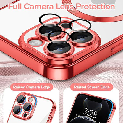 Husa MagSafe pentru Apple iPhone 12 Pro, Techsuit, Luxury Crystal, Rosie