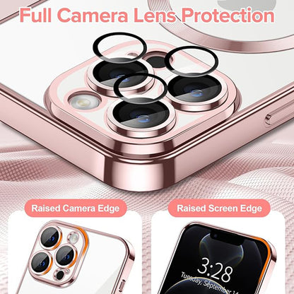 Husa MagSafe pentru Apple iPhone 12 Pro, Techsuit, Luxury Crystal, Roz