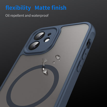 Husa MagSafe pentru Apple iPhone 12, Techsuit, HaloFrost II, Bleumarin