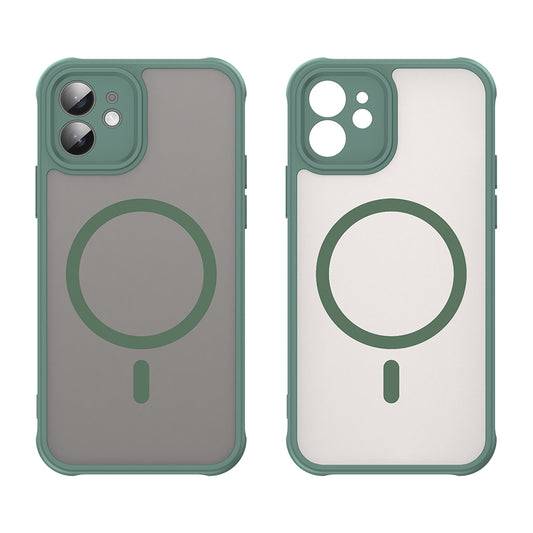 Husa MagSafe pentru Apple iPhone 12, Techsuit, HaloFrost II, Verde