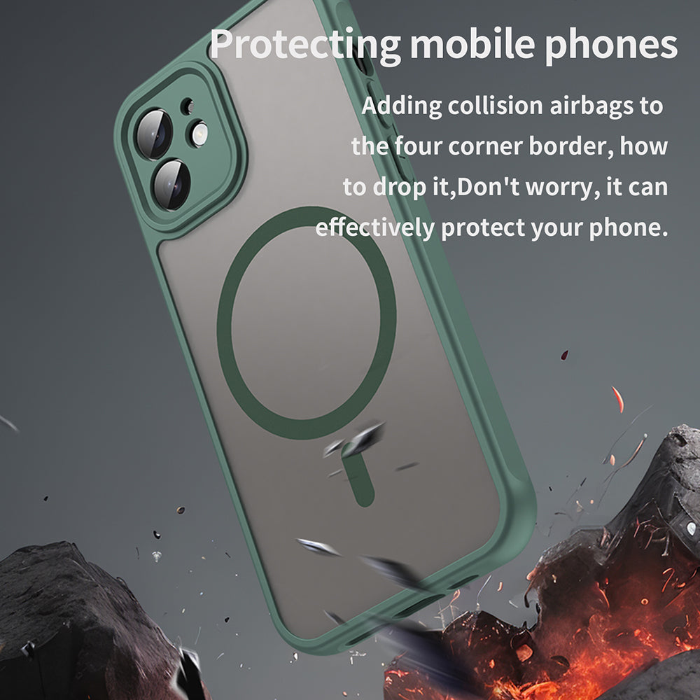 Husa MagSafe pentru Apple iPhone 12, Techsuit, HaloFrost II, Verde