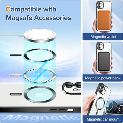 Husa MagSafe pentru Apple iPhone 12, Techsuit, Luxury Crystal, Neagra