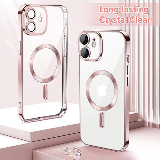 Husa MagSafe pentru Apple iPhone 12, Techsuit, Luxury Crystal, Roz